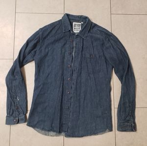 Jungmaven Hemp Denim Button Down Shirt, Medium